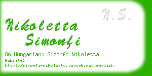 nikoletta simonfi business card